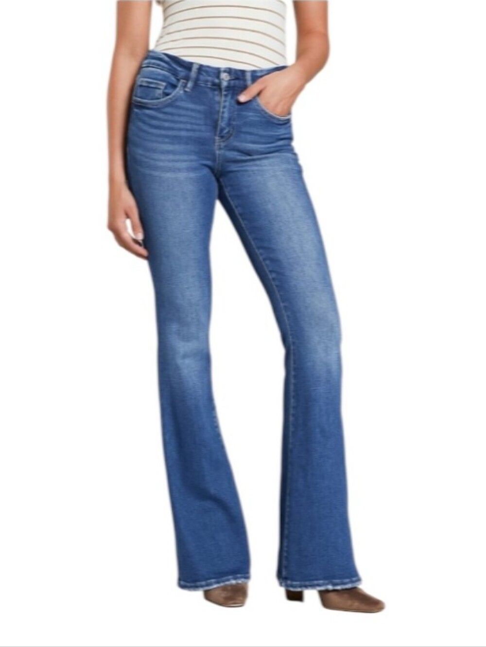 Vervet Alison Mid-Rise Flare Denim Stretch Jeans-NWT